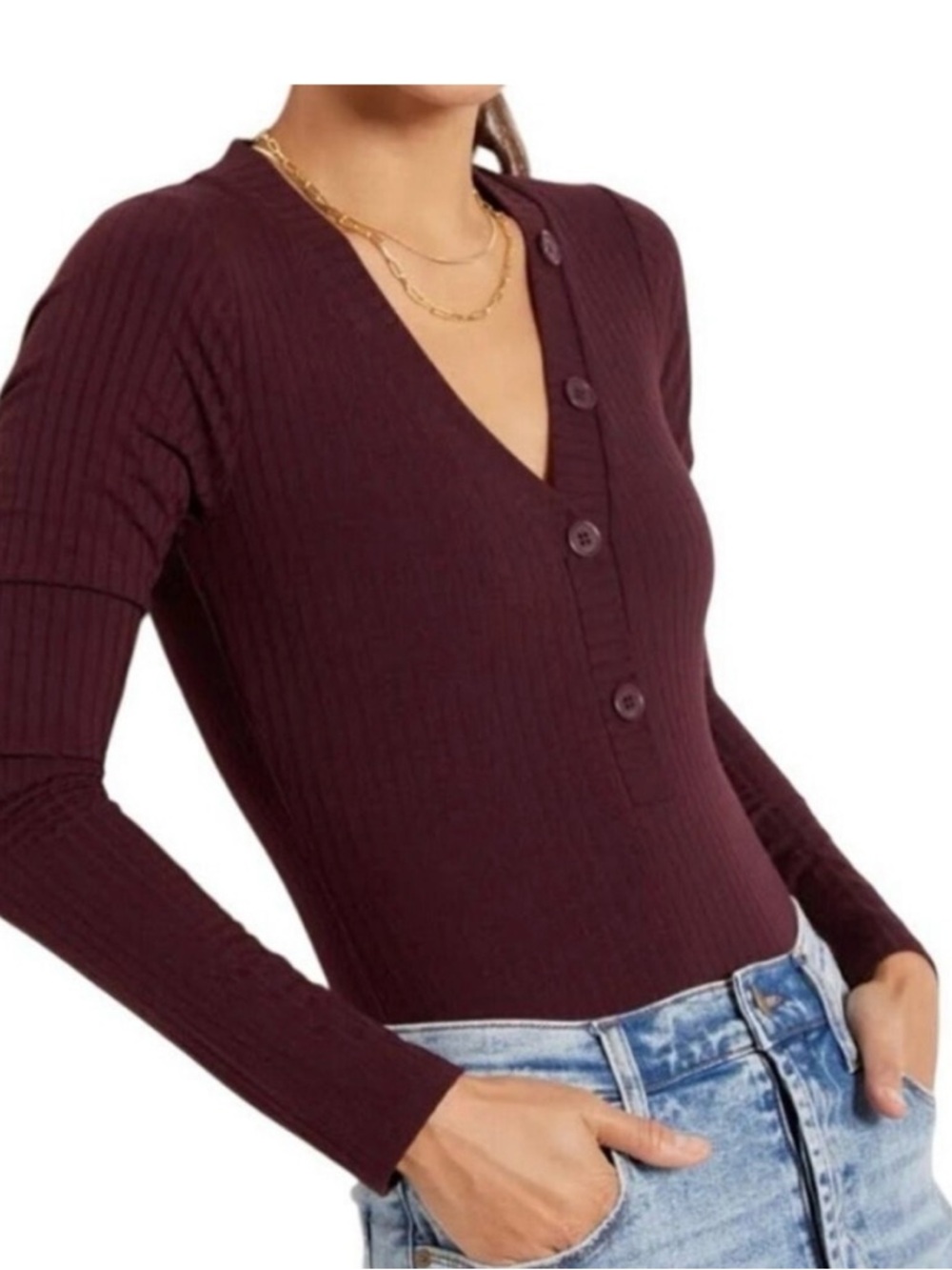 Good American Evere Good Form Henley Bodysuit